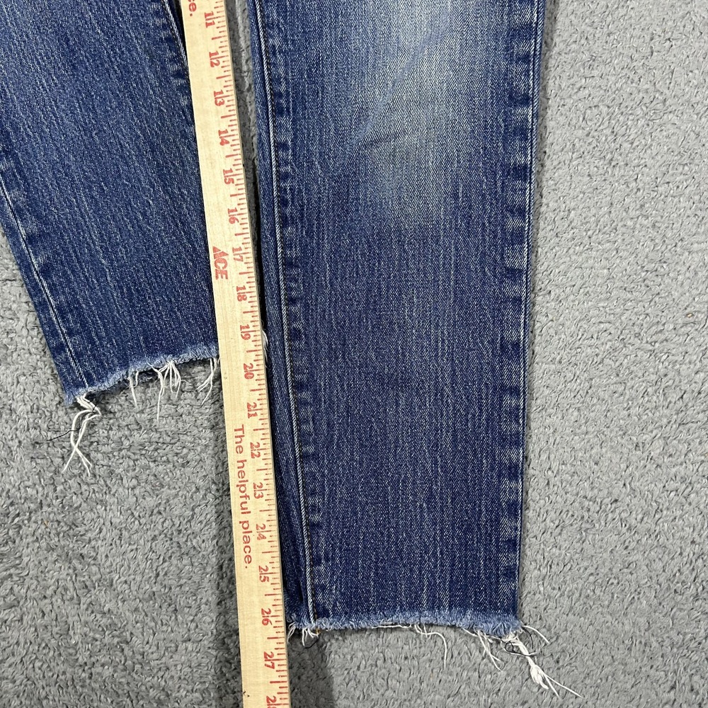 Levis White Oak Cone Blue Denim Jeans Womens 26 Ankle Raw Hem #3887 - Picture 9 of 10